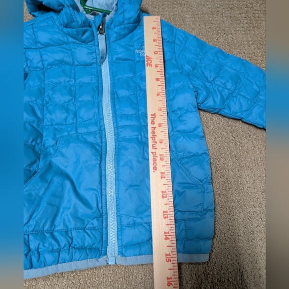 The North Face Toddler Girls 4T Thermoball Quilted Puffer Jacket Hood Teal Blue - Picture 4 of 7